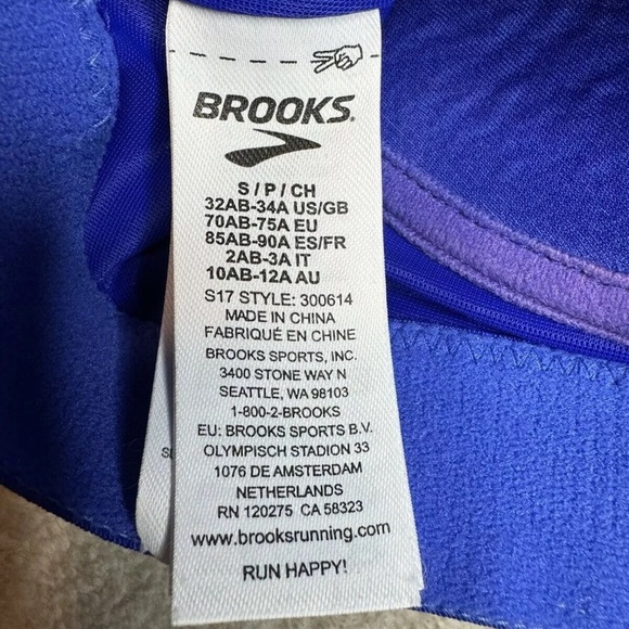 Brooks Running Uprise Crossback Sports bra Size Small Royal Blue Racerback - Picture 6 of 10
